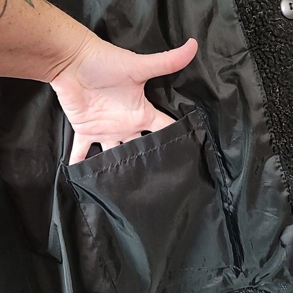 Vintage Anthony Richards Reversible Fleece Black Coat Overcoat Women’s 2XL - Picture 14 of 16